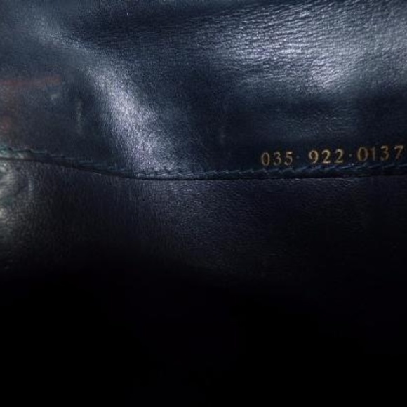 Gucci  Vintage Navy Coated Canvas Leather Checkbook Wallet - Picture 5 of 5